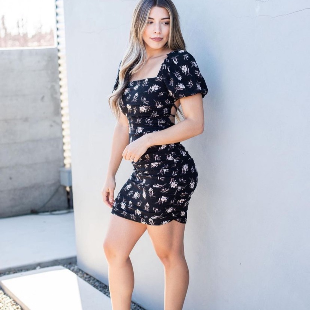 Black floral Skylar + Madison Mini Dress